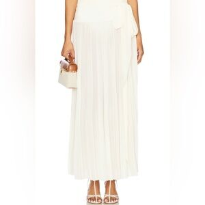 Ronny Kobo Ines Skirt Off White Pleated Maxi Bridal Coastal Goddess‎ NWT Small